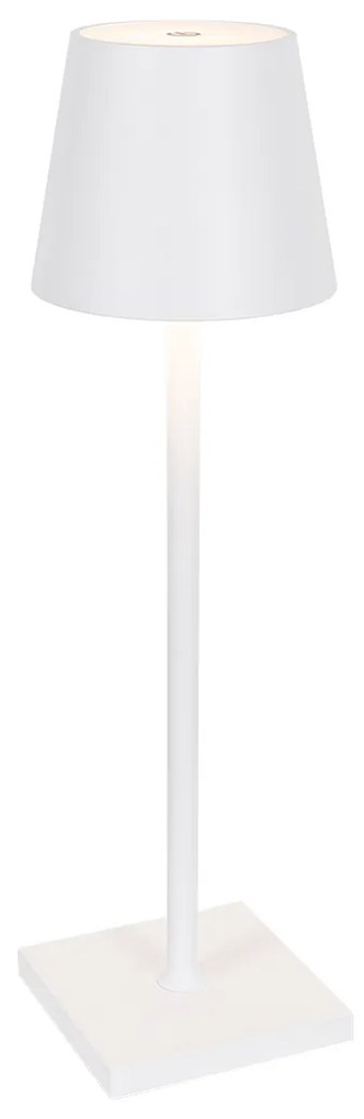 Vonkajšia stolná lampa biela vrátane LED s dotykovým stmievačom nabíjateľná - Jackson