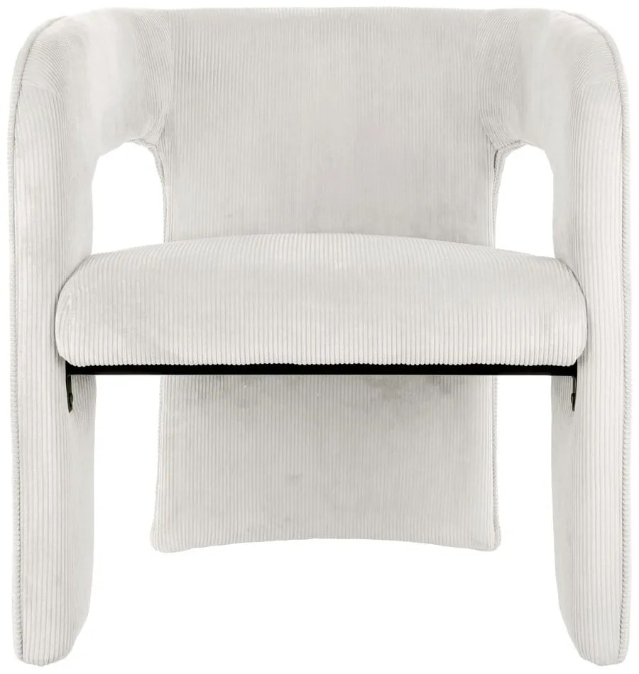 Biele menčestrové kreslo Vigor – Leitmotiv