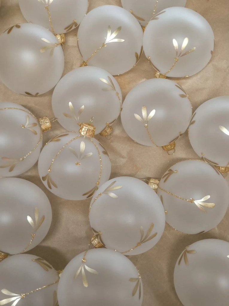 Bella Rose Sklenená vianočná ozdoba Guľa Mat Zlatá 1 Menšia