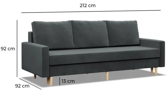 Trojmiestna rozkladacia sedačka BLANK Elegant fľaškovo zelená