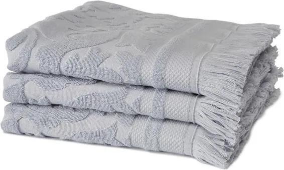 Sada 3 modrých uterákov z organickej bavlny Seahorse, 60 × 110 cm