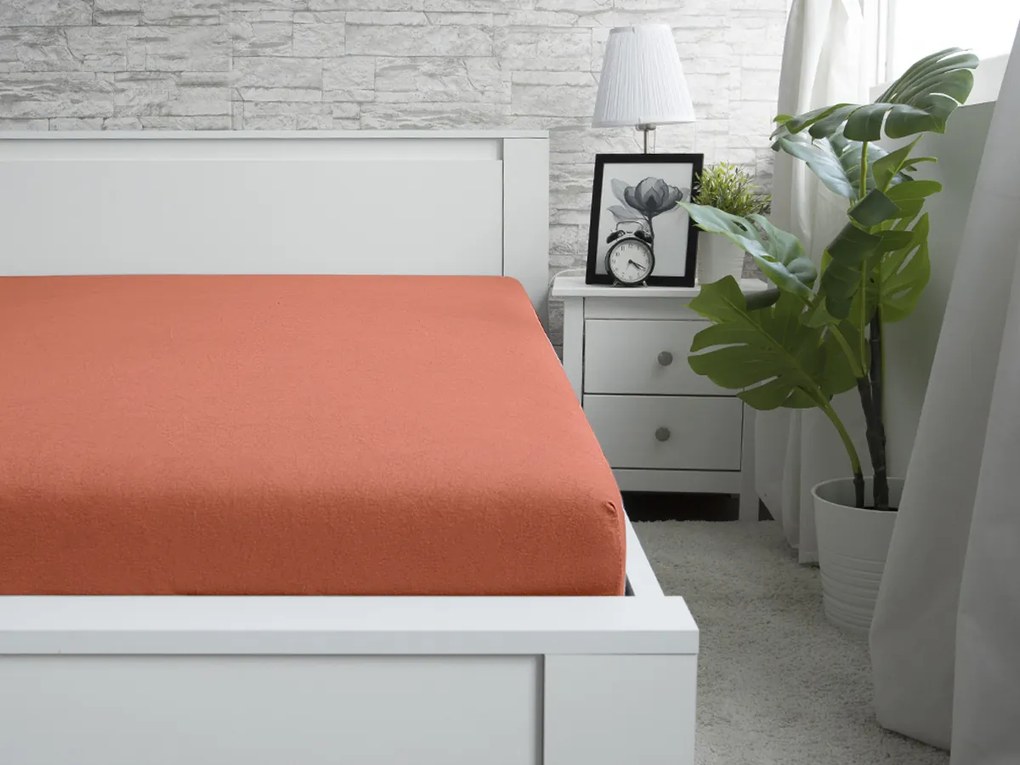 XPOSE® Detská jersey plachta Exclusive - tehlová 70x140 cm
