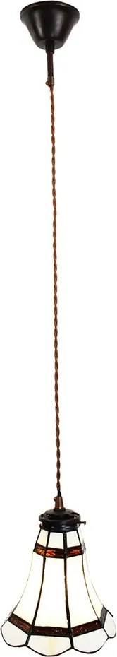Stropná Tiffany lampa hnedé pruhy BrownLine - Ø 15*115 cm E14/max 1*25W