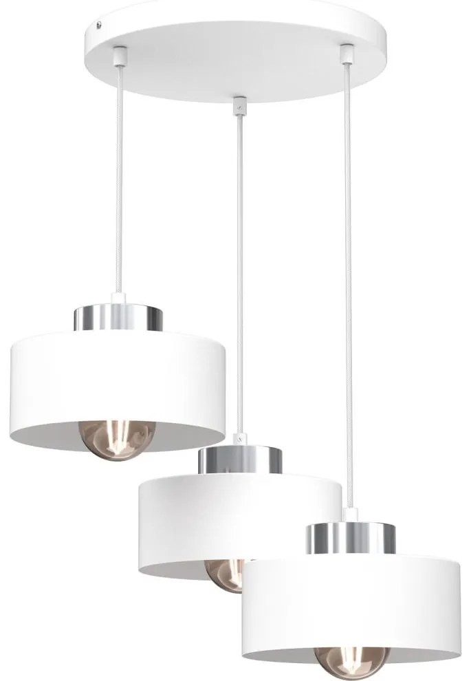 Luster na lanku MARTI 3xE27/15W/230V biela/chróm