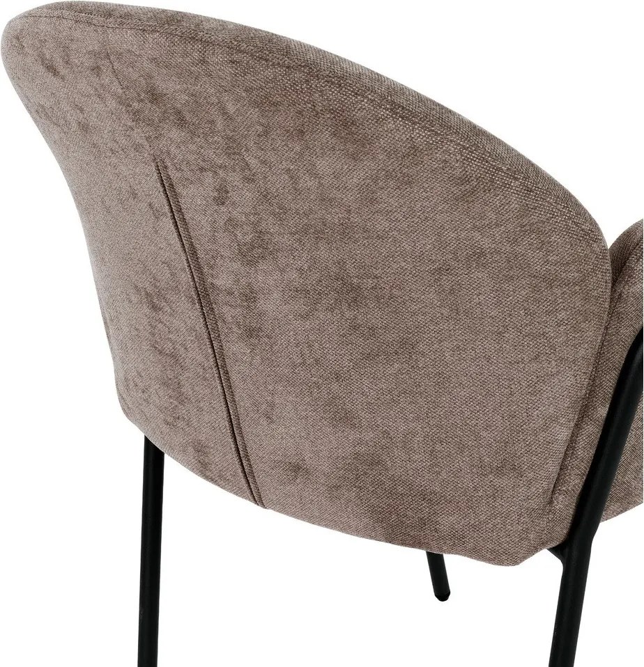 Broskyňové čalúnené jedálenské kreslá v súprave 2 ks Aslin – MOME