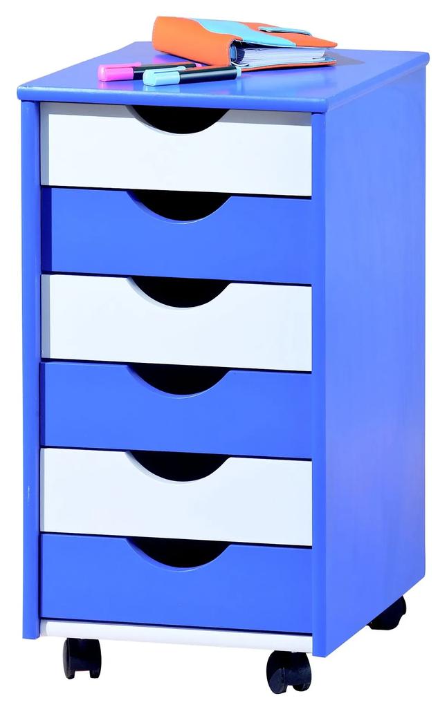 Halmar Zásuvkový kontajner s kolieskami Beppo 2 modro biely