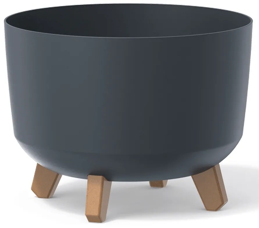 Plastový kvetináč na nožičkách DGRL350 33,9 cm - antracit