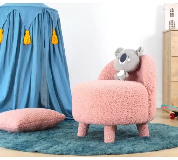 Detské kreslo PIXI, priemer 46 cm, ružové