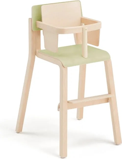 Vysoká detská stolička DANTE, výška 500 mm, breza/zelená