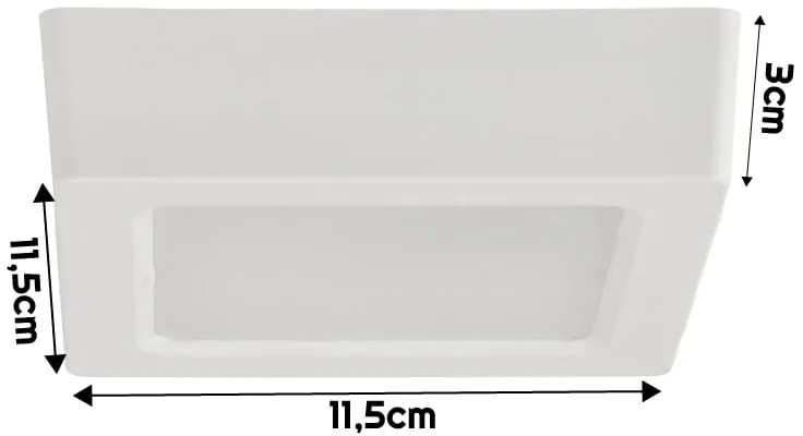 BERGE Štvorcový LED panel biely - prisadený - 6W - PC - neutrálna biela