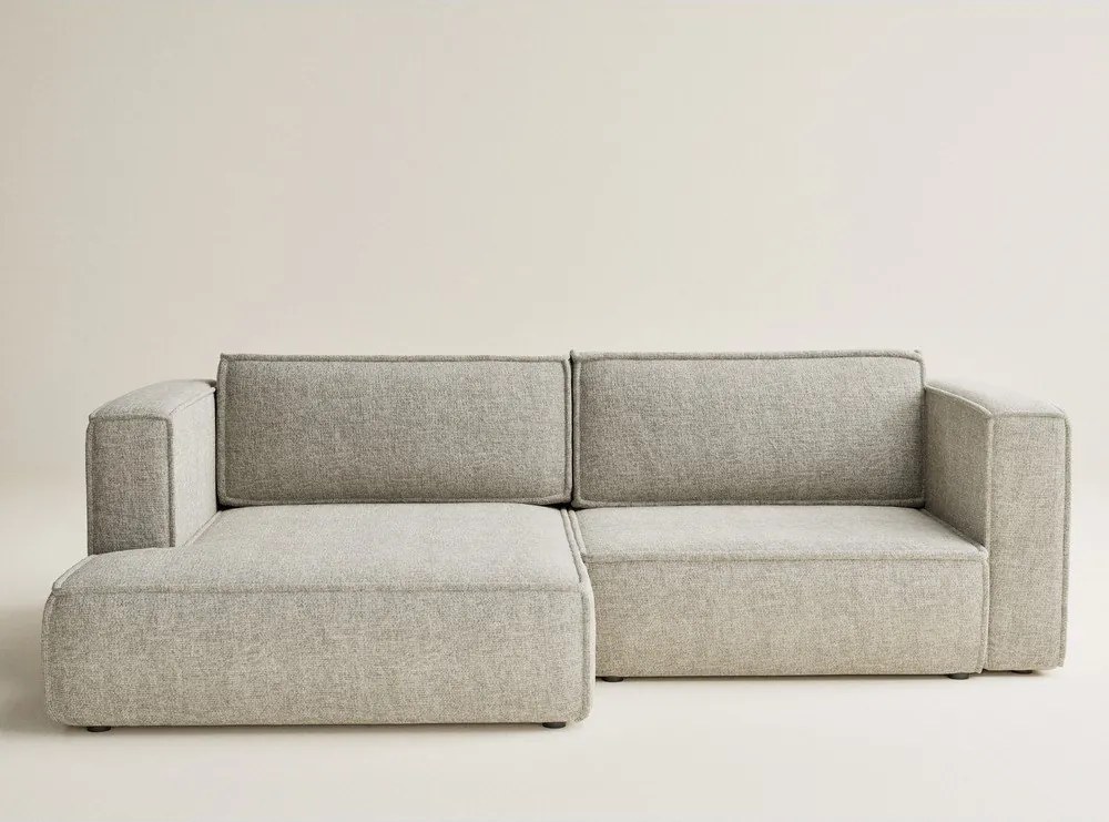 Béžová ženilková rozkladacia/s úložným priestorom rohová pohovka (ľavý roh/s leňoškou) Velto – Maison de Rêve