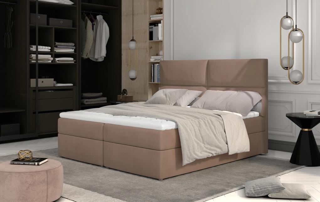 Kontinentálna posteľ 145 cm Alyce (hnedá) (s matracmi). Vlastná spoľahlivá doprava až k Vám domov. 1027440