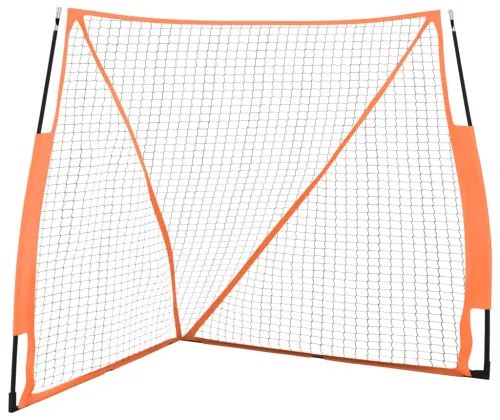 vidaXL Bejzbalová sieť oranžovo-čierna 183x182x183cm oceľ a polyester-