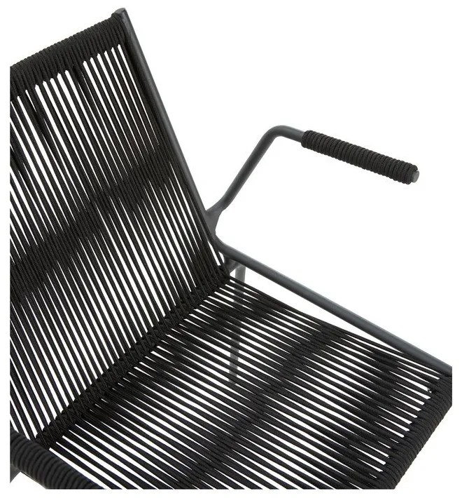 Čierne kovové jedálenské stoličky v súprave s podrúčkami/stohovateľné 2 ks Emily – Marckeric