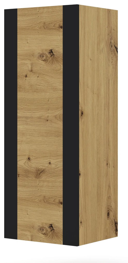 Závesná skrinka Montana (dub artisan + matná čierna). Akcia -20%. Vlastná spoľahlivá doprava až k Vám domov. 1085842