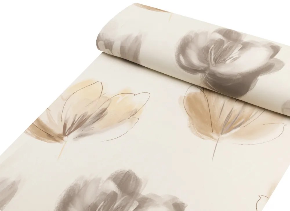 Biante Dekoračná obliečka na vankúš s lemom PM-109 Akvarelové tulipány na krémovom 30 x 50 cm
