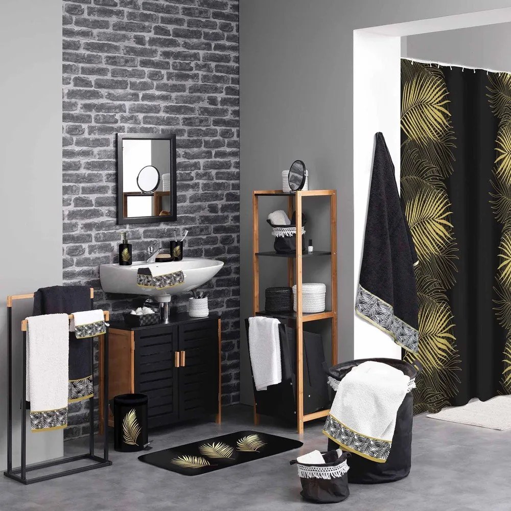 Čierna/v zlatej farbe kúpeľňová predložka 45x75 cm Orbella – douceur d'intérieur