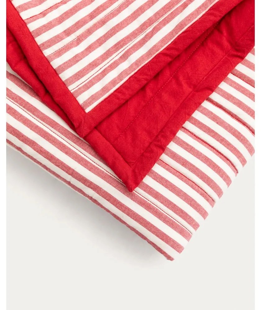 Červený prešívaný pléd z Bio bavlny 180x240 cm Sini – Kave Home