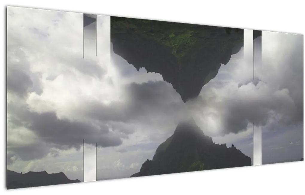 Obraz - Hory na Islande, geometrická koláž (120x50 cm)