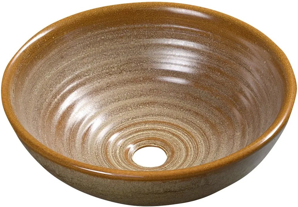 SAPHO - ATTILA keramické umývadlo, priemer 42,5cm, keramické, hnedá (DK009)