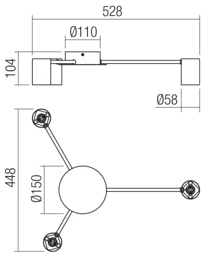Redo 01-4049 - Bodové svietidlo NOA 3xGU10/10W/230V zlatá