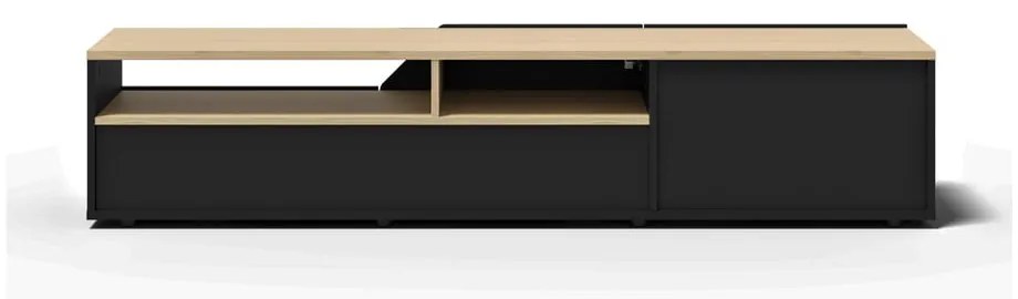 TV stolík s doskou v dekore duba v čierno-prírodnej farbe 180x38 cm Verone – TemaHome