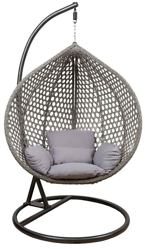 Skladacie závesné hojdacie kreslo Houseland Bliss XL sivé