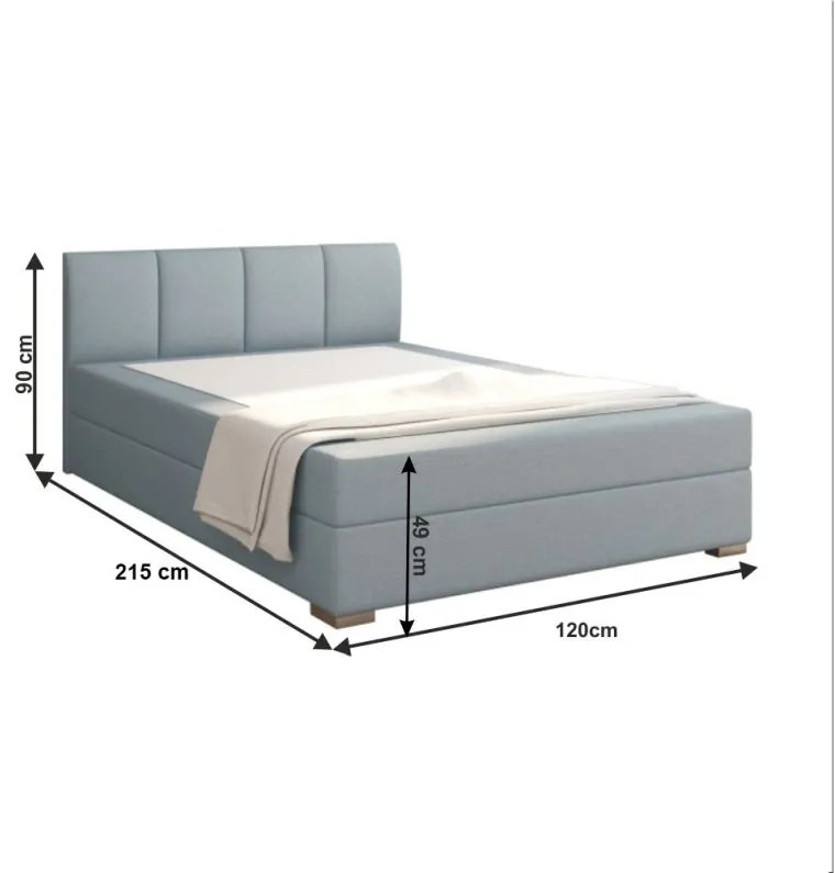 Kondela Boxpringová posteľ, RIANA KOMFORT, 120x200, mentolová