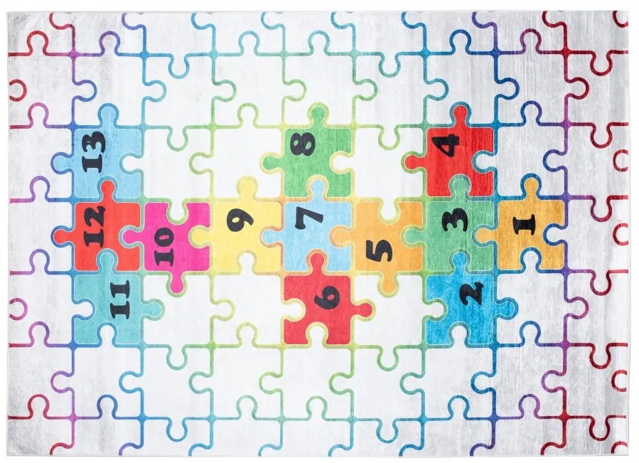 Detský koberec s motívom farebného puzzle Šírka: 80 cm | Dĺžka: 150 cm