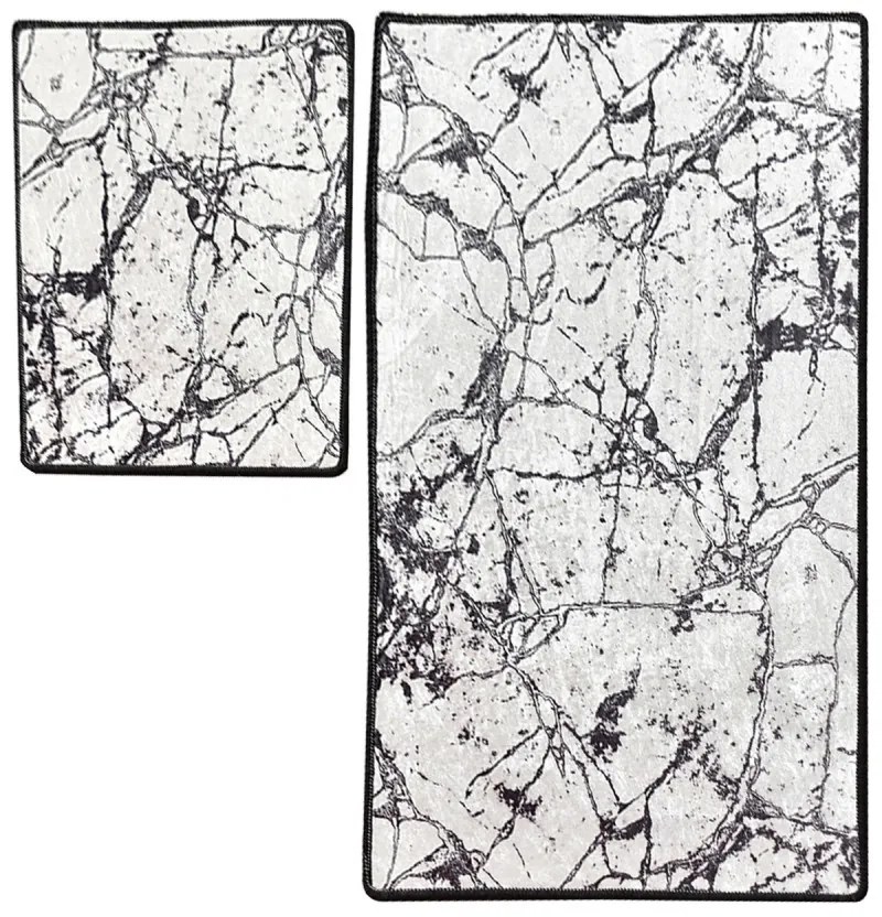 Súprava 2 kúpeľňových predložiek MarbleWorld čierna/biela