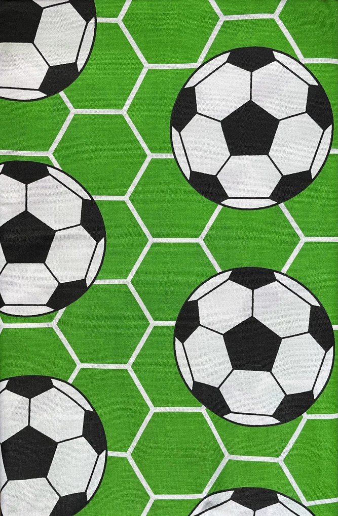 Obliečky bavlnené detské Futbalové lopty TiaHome 1x Vankúš 90x70cm, 1x Paplón 140x200cm