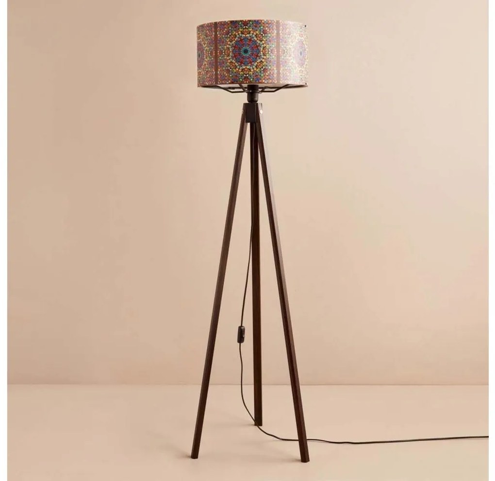 Stojacia lampa AYD 1xE27/40W/230V hnedá/pestrofarebná