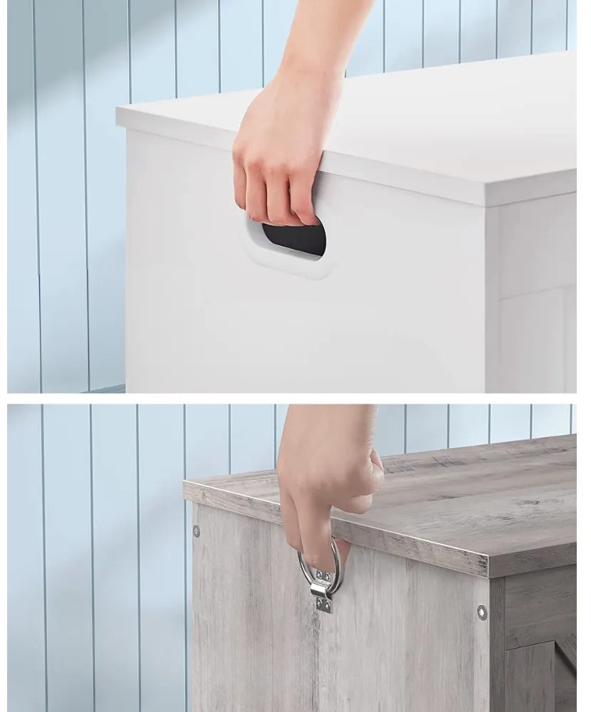 Truhlica s úložným priestorom GRETA, 76x48x40cm, biela Vasagle