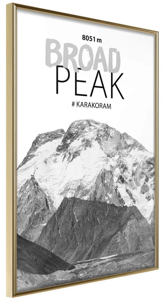 Artgeist Plagát - Broad Peak [Poster] Veľkosť: 30x45, Verzia: Čierny rám