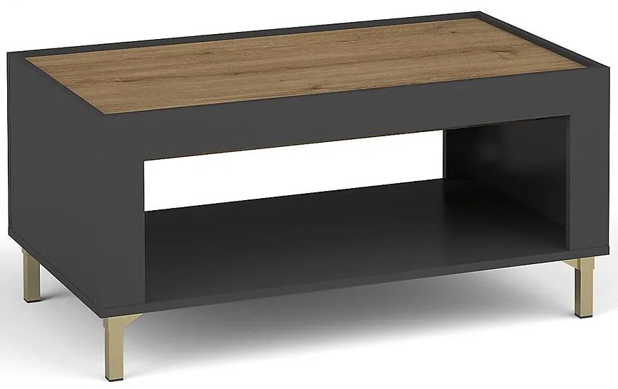 Konferenčný Stolík Mossa M09 dub whisky/čierna mat