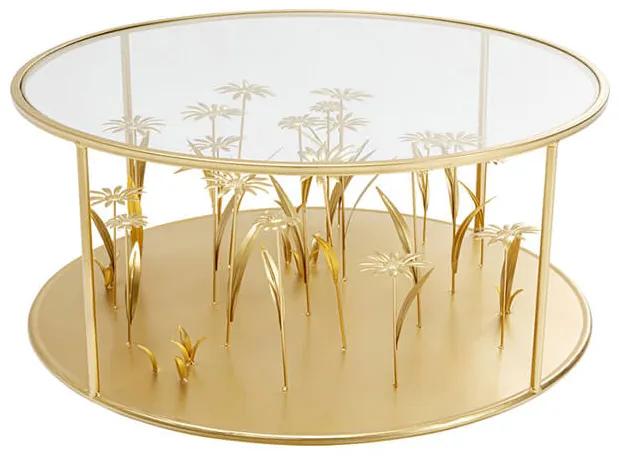 Flower konferenčný stolík zlatý