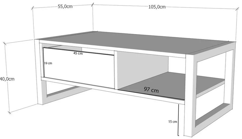Drevený konferenčný stolík Haldizen 105 × 40 × 55 cm HANAH HOME