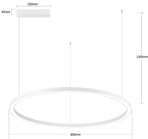 BRILAGI - stmievateľný LED luster na lanku PORTOFINO LED/60W/230V priemer 80 cm biela s diaľkovým ovládaním
