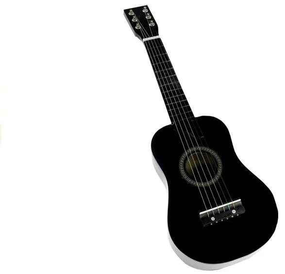 LEAN TOYS : Klasická drevená gitara s čiernym odtieňom