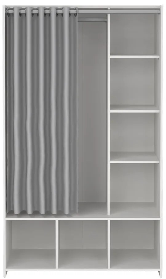 Bielo-sivá šatníková skriňa 105x180 cm Kit – Tvilum