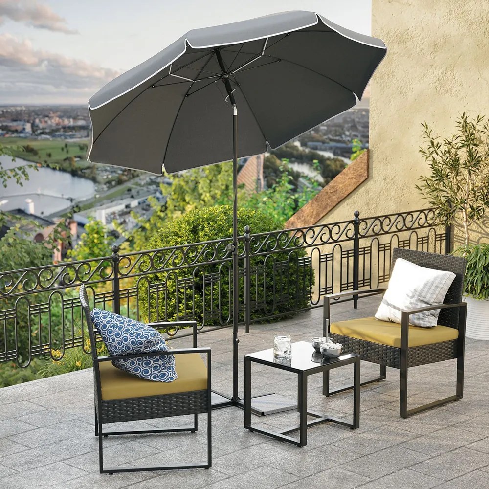 Slnečník SOLARA, Ø160cm, šedá SongmicsHome