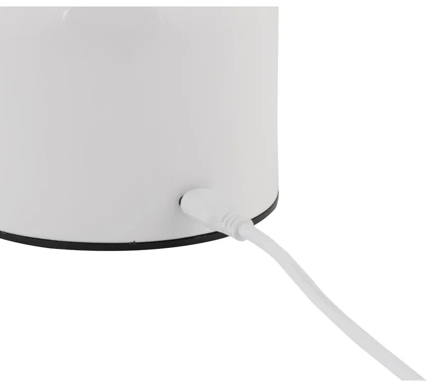 Biela LED stolová lampa s kovovým tienidlom (výška 14 cm) Impetu – Leitmotiv