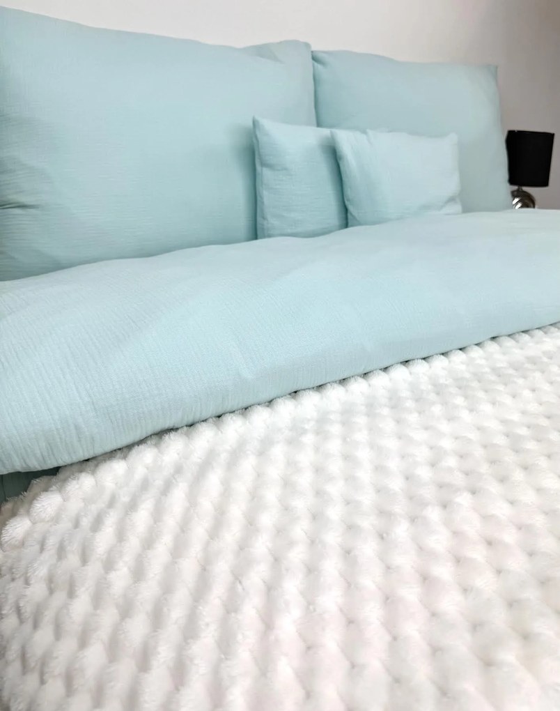 Mušelínové obliečky 140x200 mentolové – priedušné, mäkké, 100 % bavlna, na zips, pre citlivú pokožku