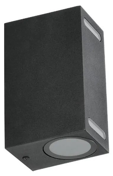 Vonkajšie nástenné svietidlo QUERK 2xGU10/35W/230V IP54 15 cm čierna