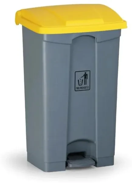 Nášľapný viacúčelový kôš na odpadky 87 l, 480 x 360 x 820 mm, žltá
