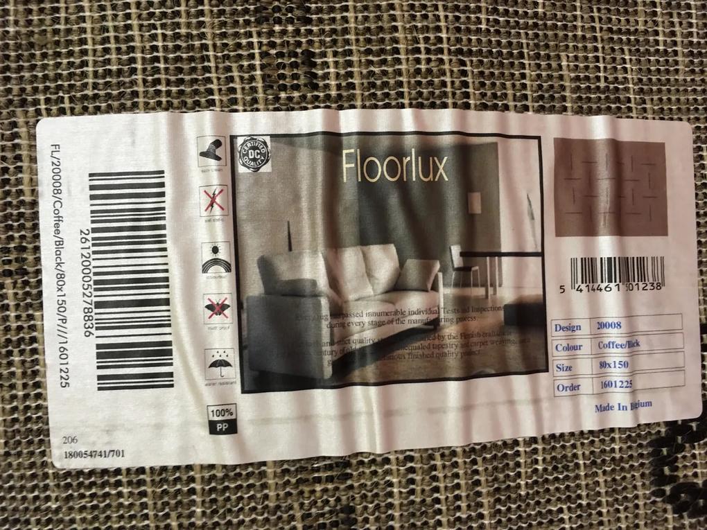 Devos koberce Kusový koberec FLOORLUX Coffee / Black 20008 Spoltex – na von aj na doma - 240x330 cm