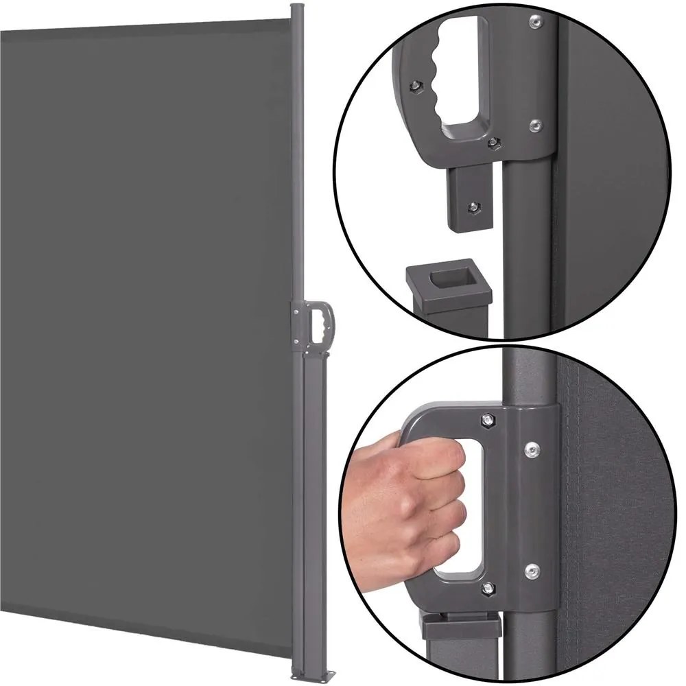 Bočná markíza 160 x 250 cm SPRINGOS AW0001 - tmavosivá