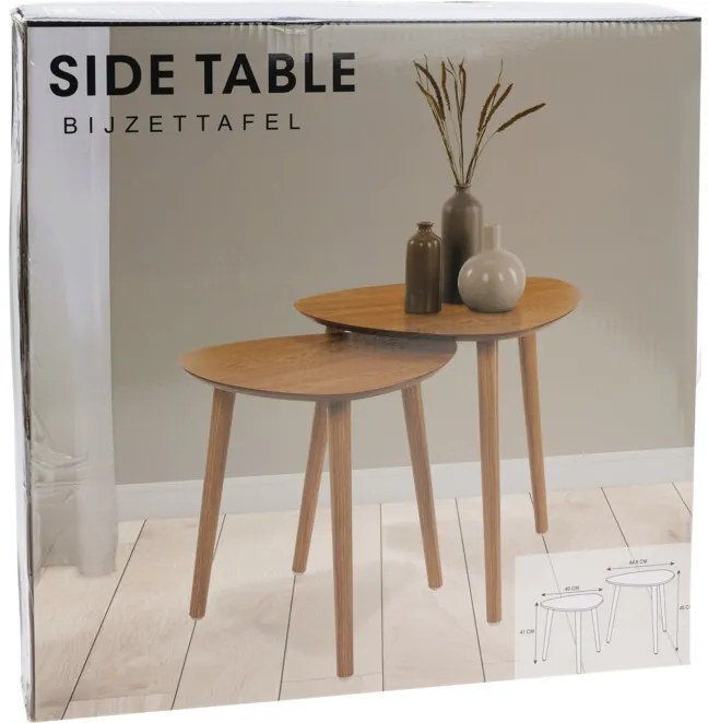 Súprava konferenčných stolíkov, borovice, 2 ks