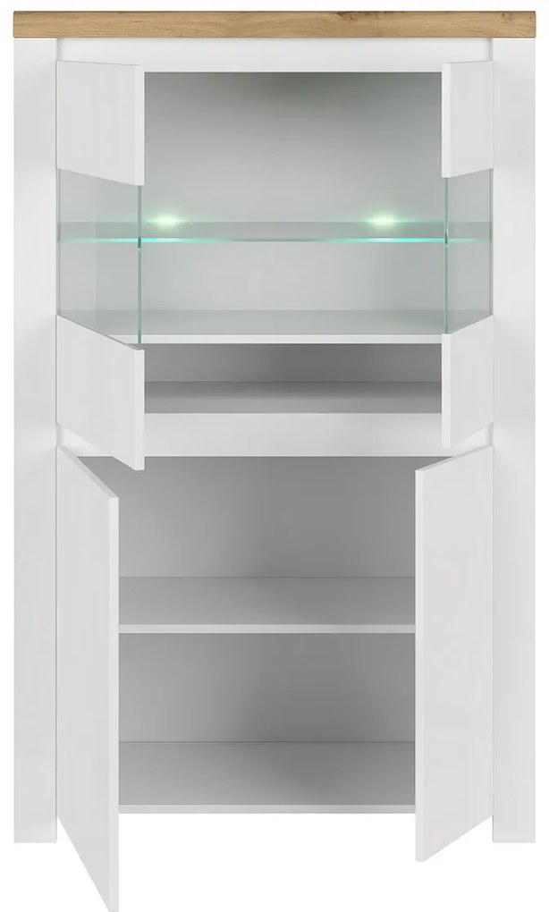 Skriňa VILGO 2D2W, lesklá biela