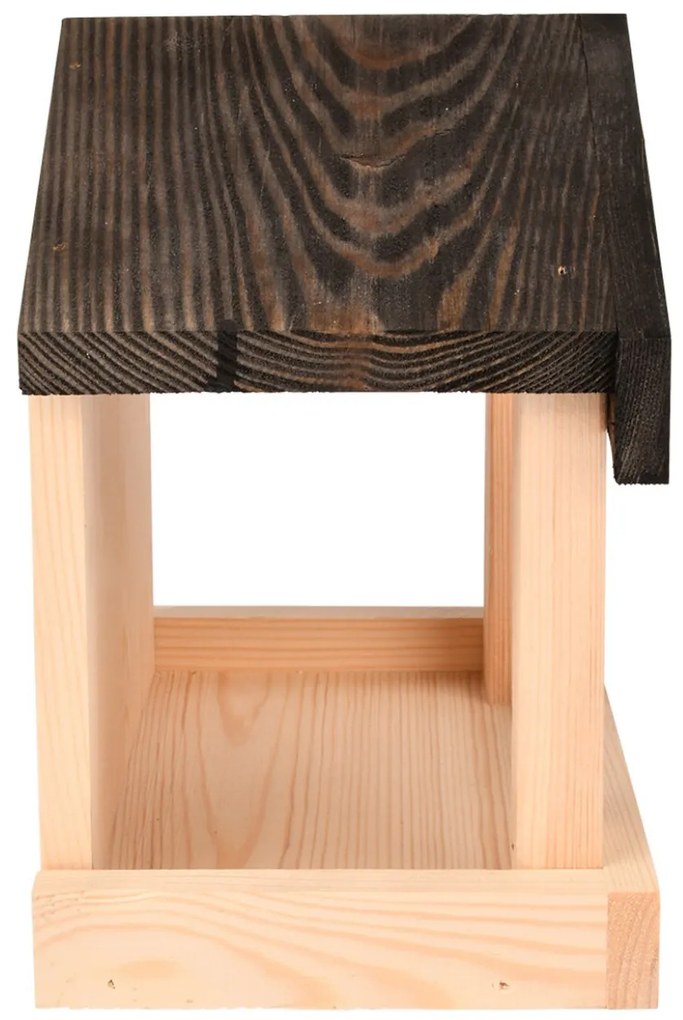 Kŕmidlo pre vtáky Emi, 23x20x15 cm, drevo, hnedá/čierna